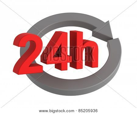 24 hours delivery sign. Computer generated 3D photo rendering.