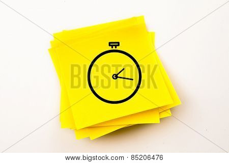 Stopwatch against sticky note
