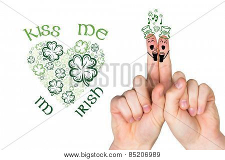 Patricks Day fingers against patricks day greeting