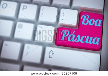 boa pascua against pink enter key on keyboard