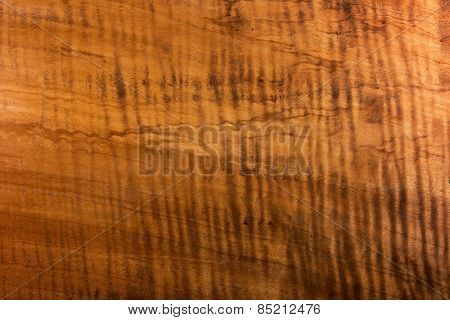 Antique wood surface with beautiful figured grain.Wood has tiger stripe or curly stripe grain. Sharp to the corners.