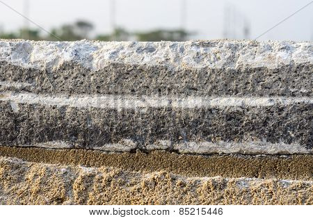 Cross section of concrete road