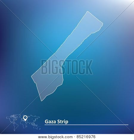 Map of Gaza Strip - vector illustration