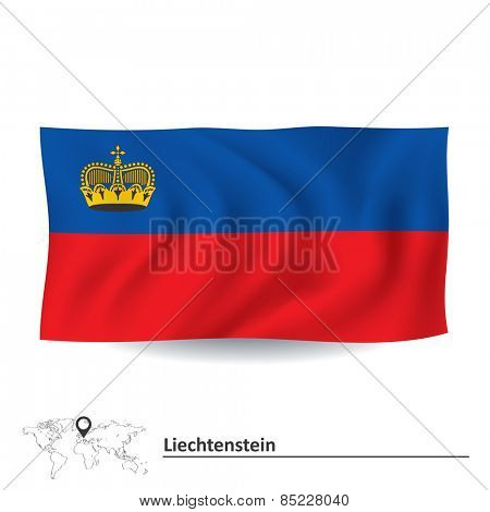 Flag of Liechtenstein - vector illustration