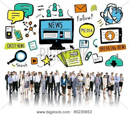 News Breaking News Daily News Follow Media Searching Concept