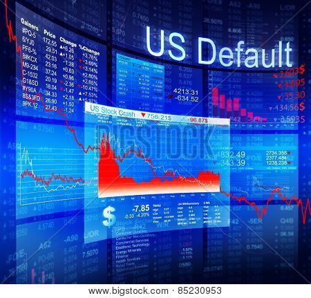 US Default Crisis Economic Stock Market Banking Concept