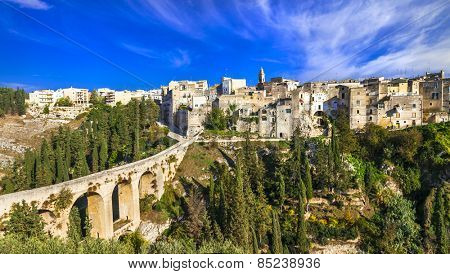 Gravina in Puglia,view with antique bridge, Italy