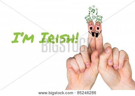 Patricks Day fingers against im irish