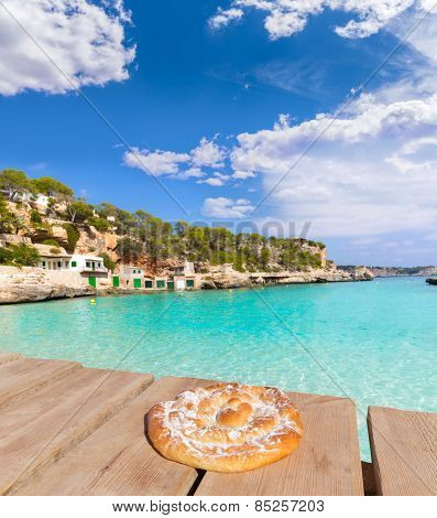 Majorca Cala Llombards Santanyi beach in Mallorca ensaimada photo mount