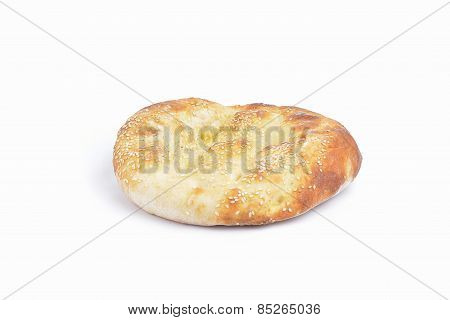 Fresh Homemade Natural Bread  On White Background