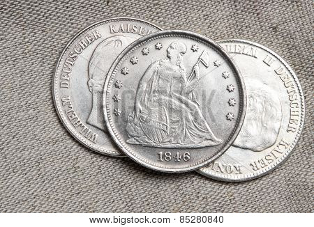 Old Silver Dollar Coin