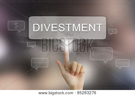 Hand Clicking On Divestment Button