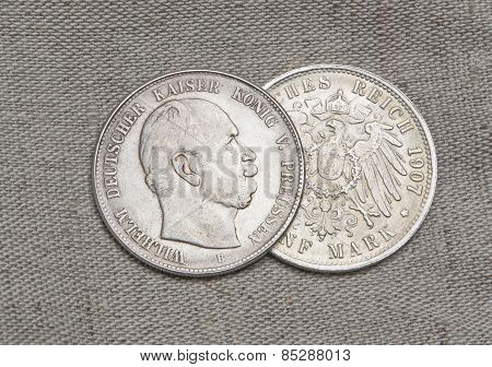 Old Silver Coins Of German Reich