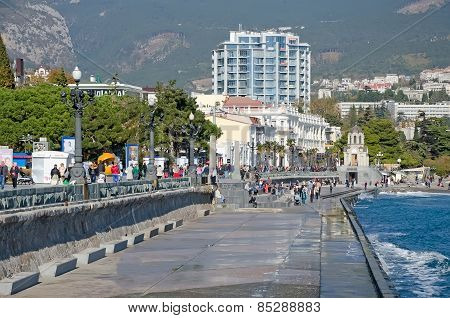 Central Embankment In Yalta