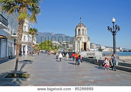 Central Embankment In Yalta