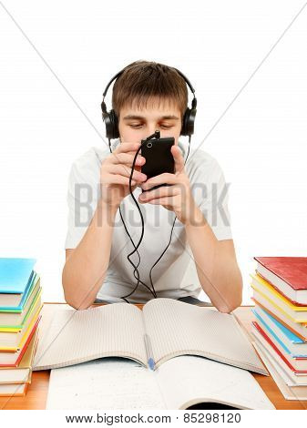Bored Student In Headphones