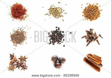 Set Of Different Spices