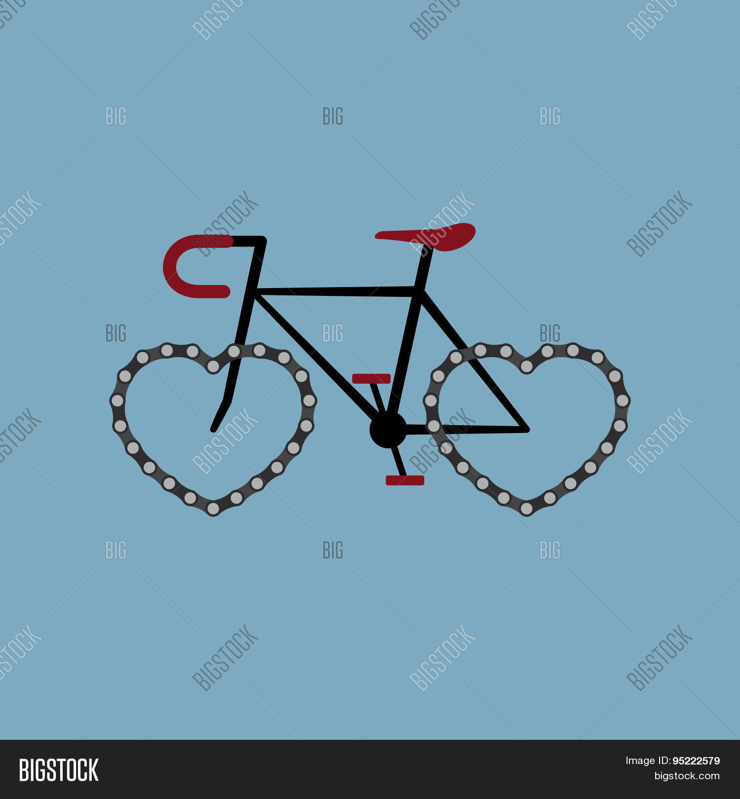 Bicycle Heart Shape Vector & Photo (Free Trial) Bigstock