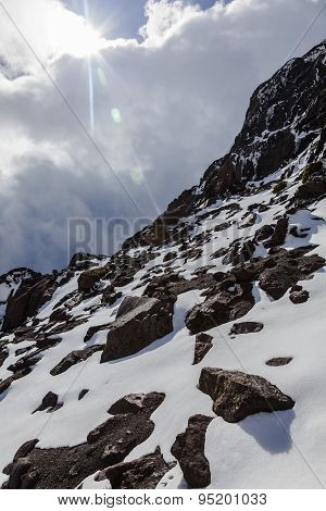Fresh Snow On Rocks