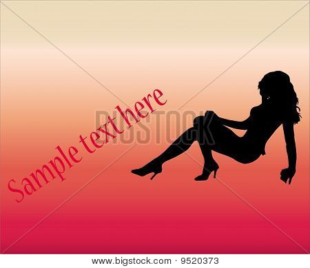 ragazza con ombra - vector