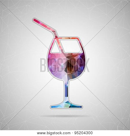 Abstract Creative concept vector icon of a glass of drink for Web and Mobile Applications isolated o