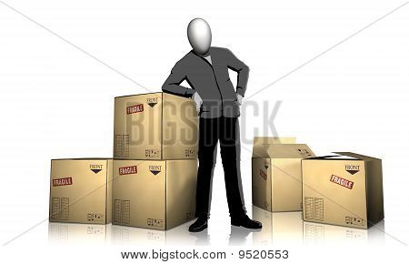 gráfico homem carboard