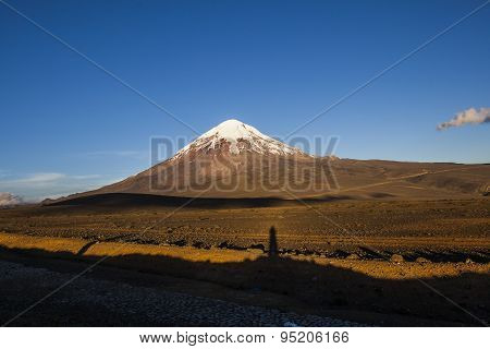 Chimborazo Volcano At Sunset.
