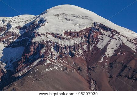 Chimborazo Volcano ice and rocks