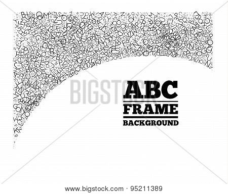 Frame created from the letters of different sizes
