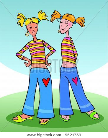 menina e seu amigo de cópia