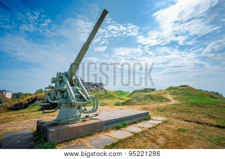 Historic cannon at Suomenlinna, Sveaborg maritime fortress In He
