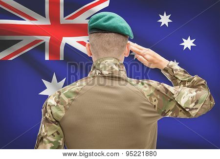National Military Forces With Flag On Background Conceptual Series - Australia