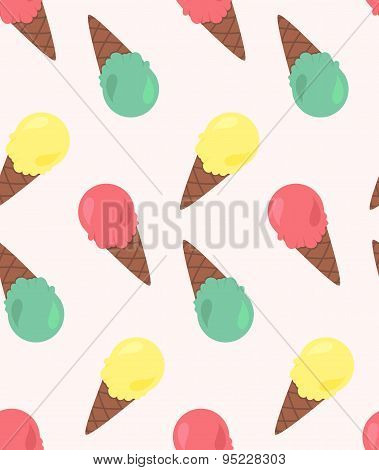 Vector Seamless Pattern From Ice-creams