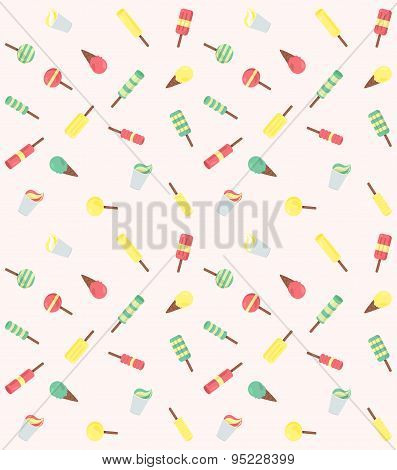 Vector Seamless Pattern From Ice-creams