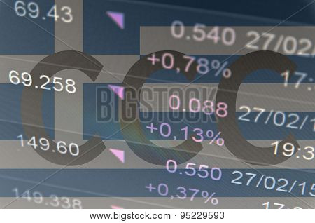 Flag of Greece and Inscription 