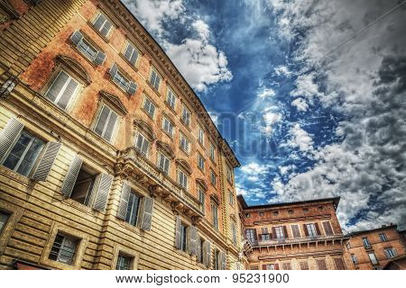 Chigi-zondadari Palace Under A Cloudy Sky