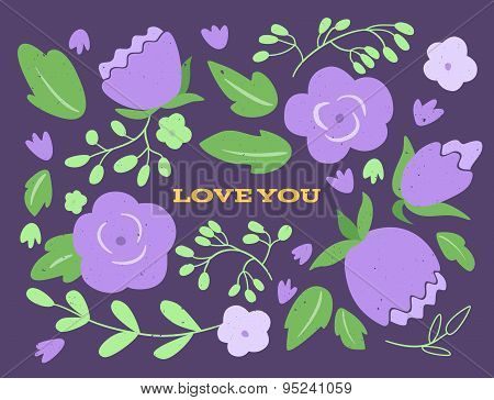 Floral Wedding Or Valentine's Day Card