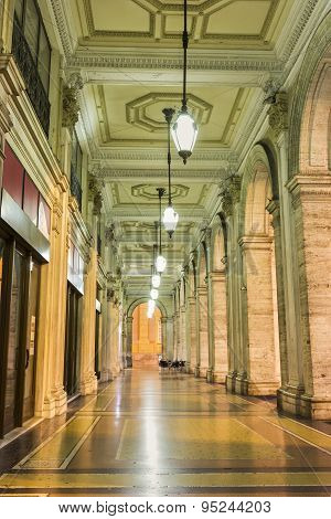 Arch Building On Piazza De Ferrari In Genoa, Italy