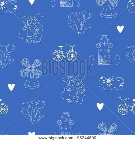 Seamless pattern with Dutch ornaments