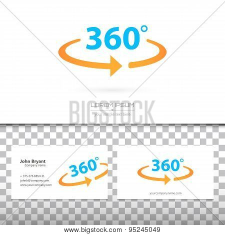 Abstract Creative concept vector image logo of 360 degrees for web and mobile applications isolated