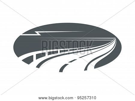 Highway, road or pathway gray icon