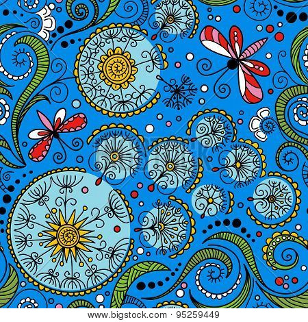 vector seamless color floral pattern