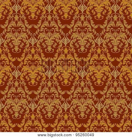 seamless damask pattern ocher