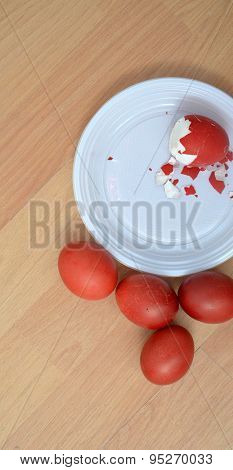 Picture of a Red Easter egg. Holyday concept