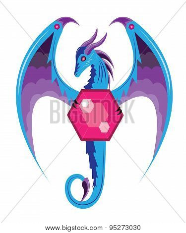 Blue dragon and stone.