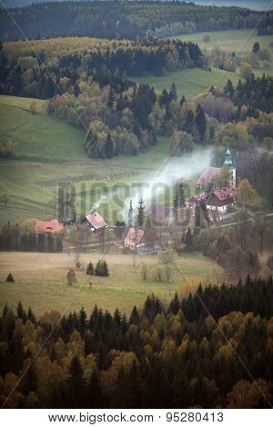 Phenomenon of nature - Stolowe ( Table ) Mountains - rock formations in National Park - Poland near