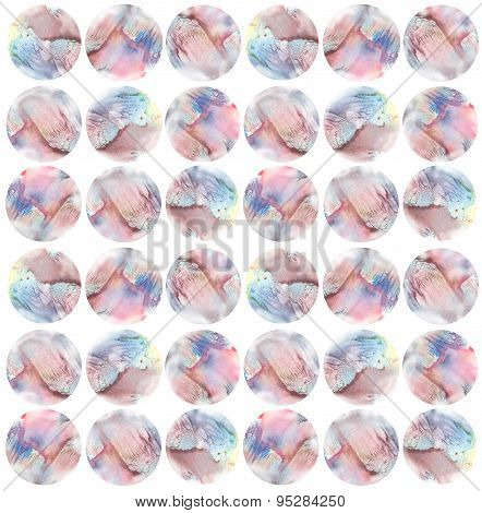 Pattern With Watercolor Abstract Round Spots
