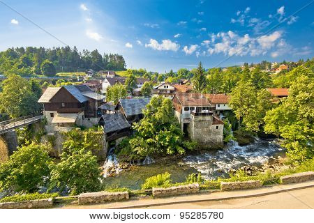 Rastoke Village In Green Nature
