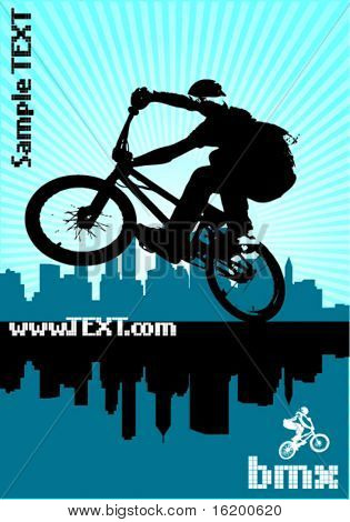 ภาพเวกเตอร์ของคนปั่นรถจักรยาน BMX