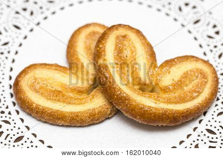 Cookies  - Breakfast. Wooden Table. Closeup.
